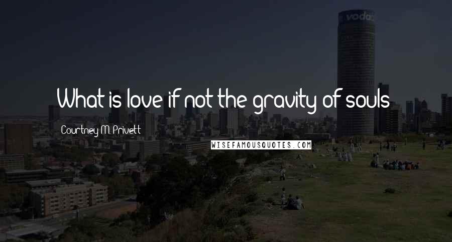 Courtney M. Privett quotes: What is love if not the gravity of souls?