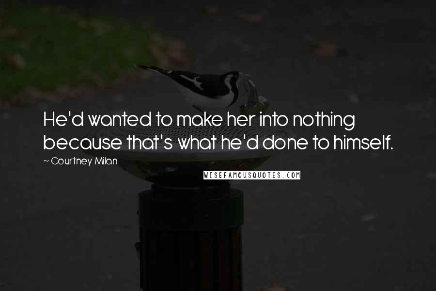 Courtney Milan quotes: He'd wanted to make her into nothing because that's what he'd done to himself.