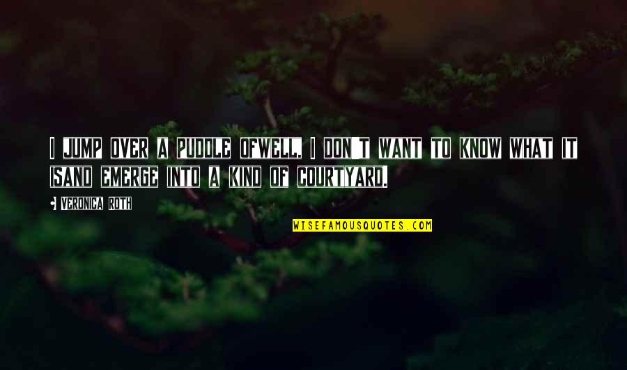 Courtyard Quotes By Veronica Roth: I jump over a puddle ofwell, I don't
