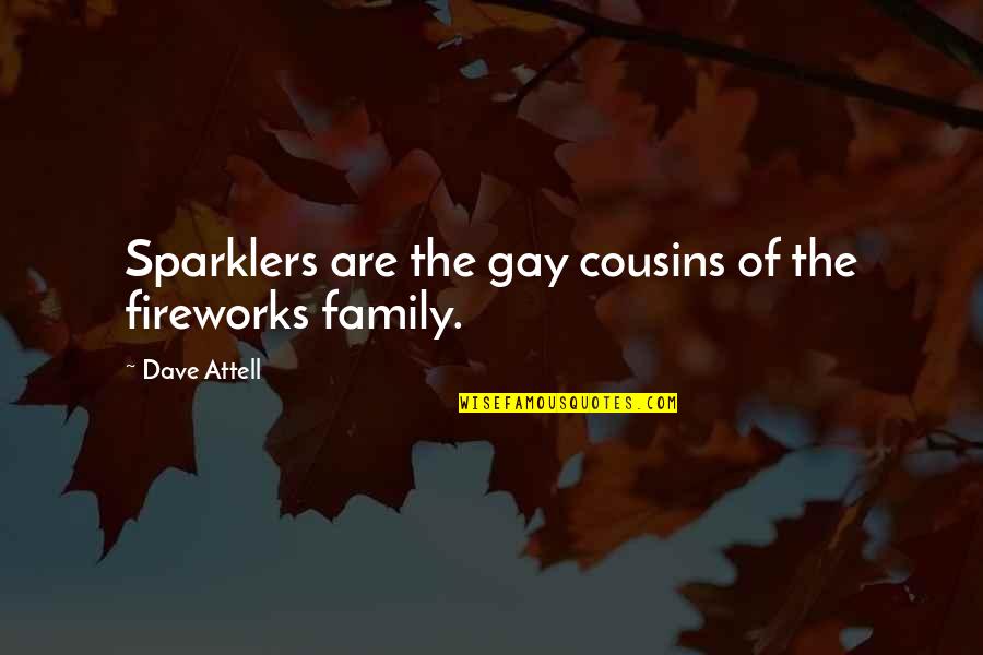 Cousin And Family Quotes By Dave Attell: Sparklers are the gay cousins of the fireworks