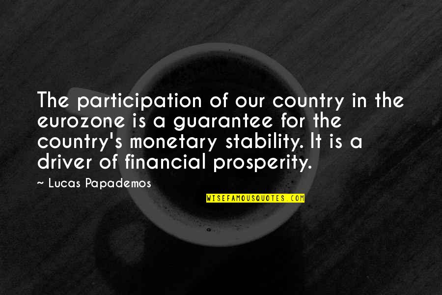 Cousin Who Is Like A Sister Quotes By Lucas Papademos: The participation of our country in the eurozone