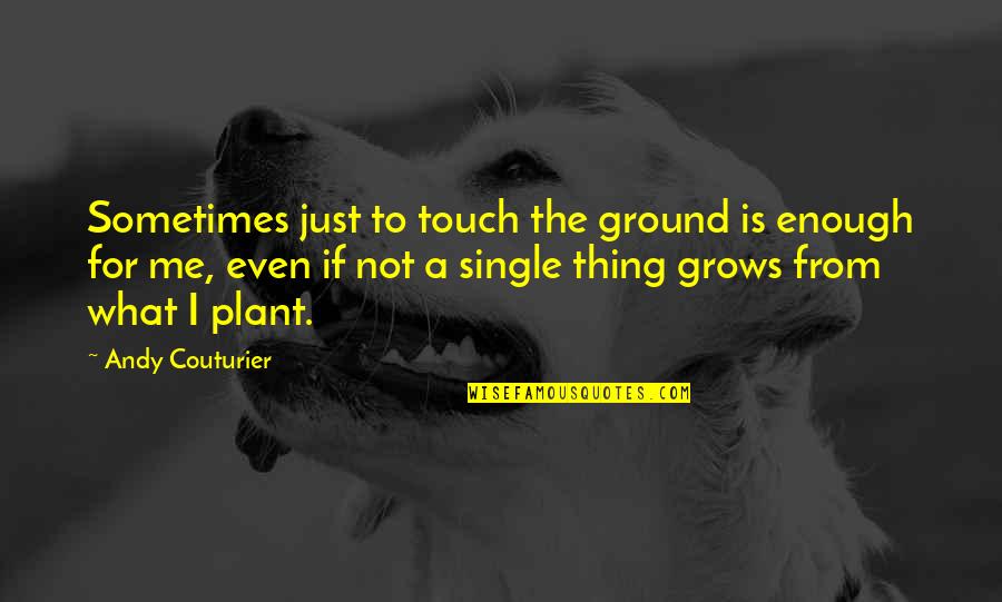 Couturier's Quotes By Andy Couturier: Sometimes just to touch the ground is enough