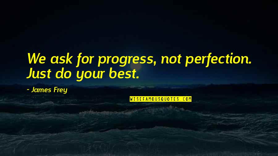 Covatour Quotes By James Frey: We ask for progress, not perfection. Just do