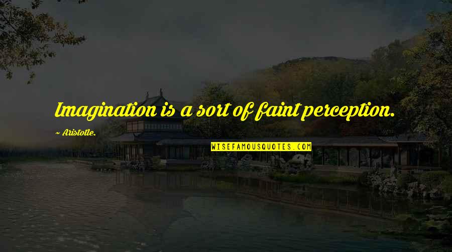 Covenant With God Quotes By Aristotle.: Imagination is a sort of faint perception.