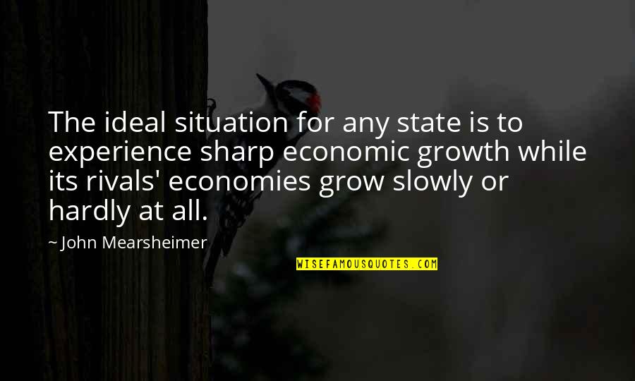 Cover Banners Quotes By John Mearsheimer: The ideal situation for any state is to