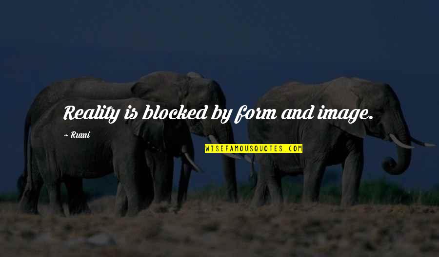Cover Banners Quotes By Rumi: Reality is blocked by form and image.