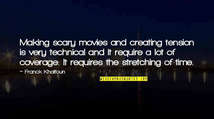 Coverage Quotes By Franck Khalfoun: Making scary movies and creating tension is very