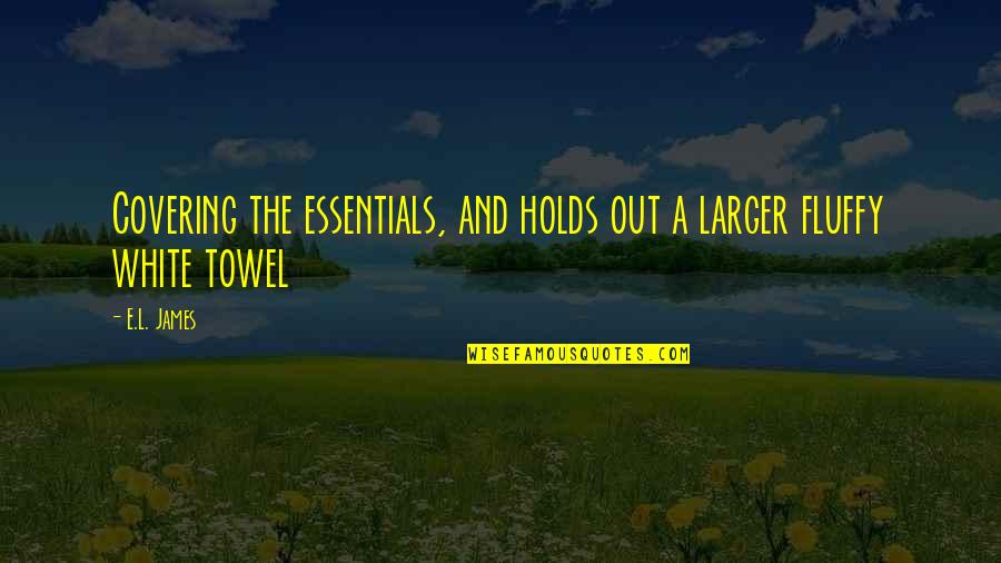 Covering It Quotes By E.L. James: Covering the essentials, and holds out a larger