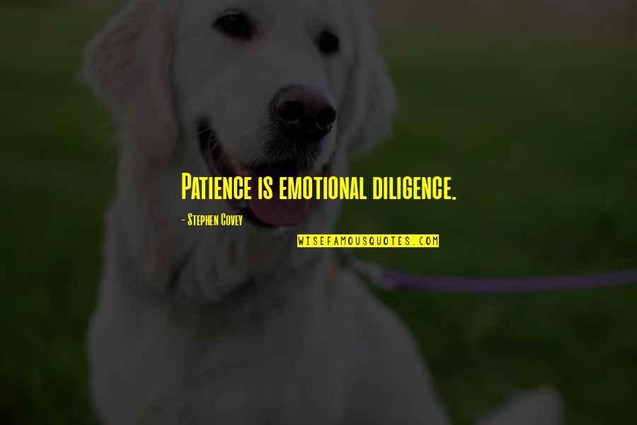 Covey Stephen Quotes By Stephen Covey: Patience is emotional diligence.