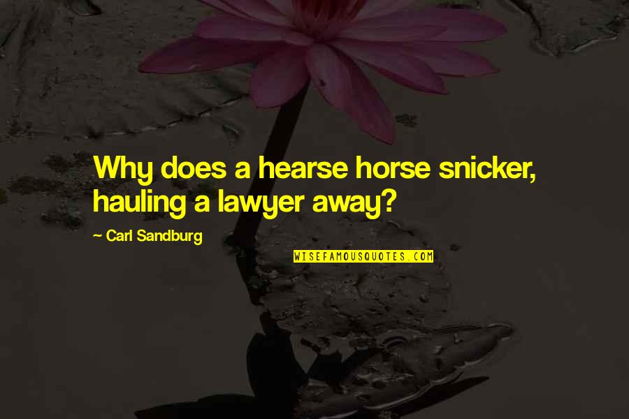 Cow Hauling Quotes By Carl Sandburg: Why does a hearse horse snicker, hauling a