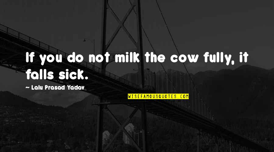 Cow Milk Quotes By Lalu Prasad Yadav: If you do not milk the cow fully,