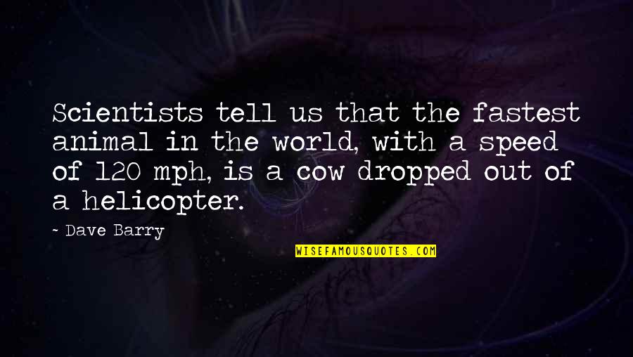 Cow Quotes By Dave Barry: Scientists tell us that the fastest animal in