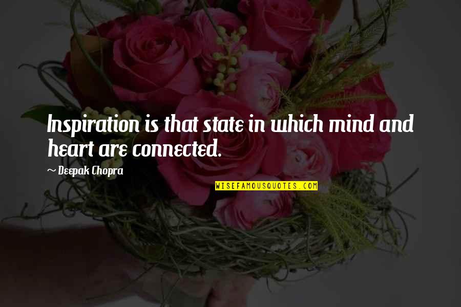 Cowan Quotes By Deepak Chopra: Inspiration is that state in which mind and