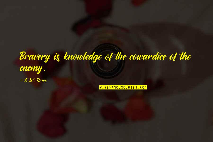 Cowardice And Bravery Quotes By E.W. Howe: Bravery is knowledge of the cowardice of the