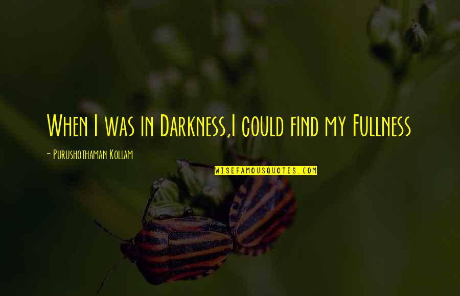 Cowardices Quotes By Purushothaman Kollam: When I was in Darkness,I could find my