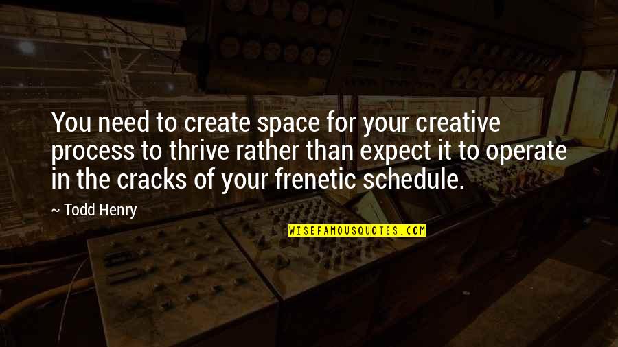 Cowboy And Cowgirl Love Quotes By Todd Henry: You need to create space for your creative