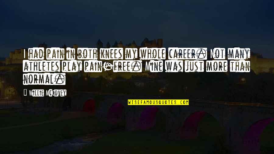 Cowpoke Colter Quotes By Willie McCovey: I had pain in both knees my whole