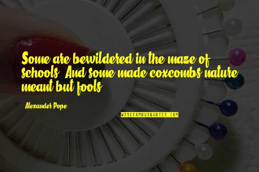 Coxcombs Quotes By Alexander Pope: Some are bewildered in the maze of schools,