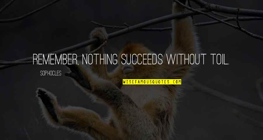 Coxswains Mate Quotes By Sophocles: Remember, nothing succeeds without toil.