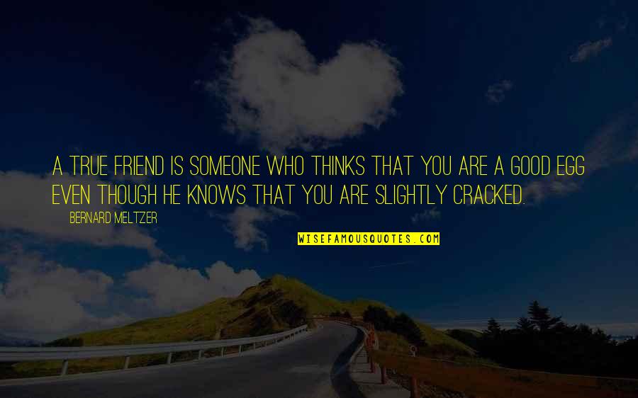 Cracked Egg Quotes By Bernard Meltzer: A true friend is someone who thinks that