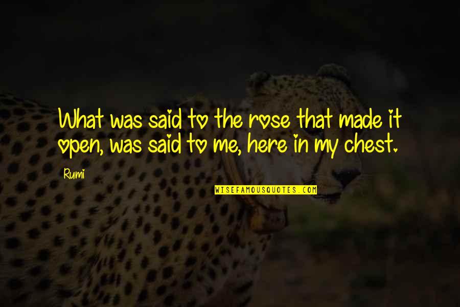 Cracked Heart Quotes By Rumi: What was said to the rose that made