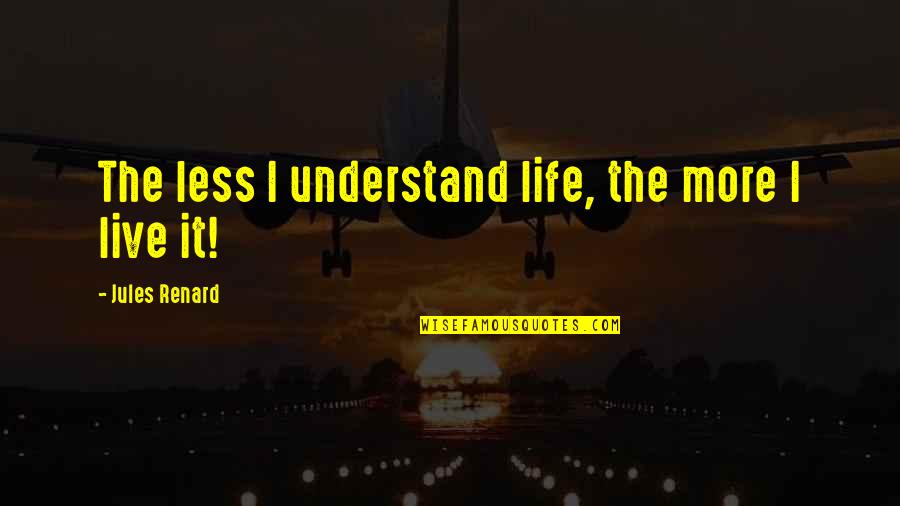 Cracked War Quotes By Jules Renard: The less I understand life, the more I