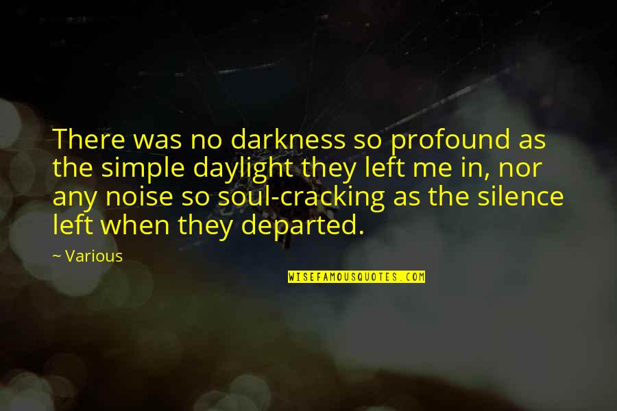 Cracking Me Up Quotes By Various: There was no darkness so profound as the