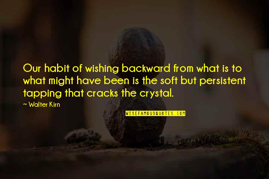 Cracks Quotes By Walter Kirn: Our habit of wishing backward from what is