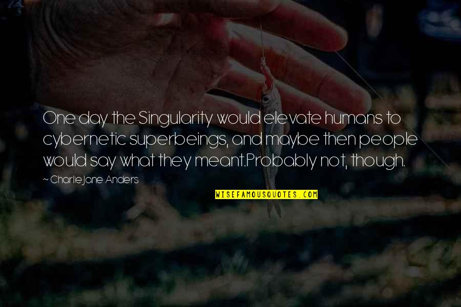 Craftspeople Quotes By Charlie Jane Anders: One day the Singularity would elevate humans to