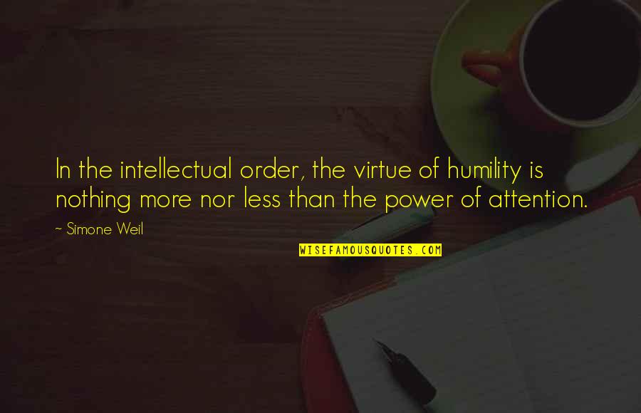 Cragoe Pest Quotes By Simone Weil: In the intellectual order, the virtue of humility