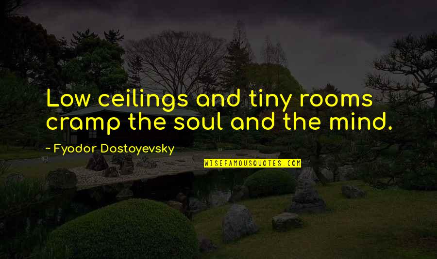 Cramp Quotes By Fyodor Dostoyevsky: Low ceilings and tiny rooms cramp the soul