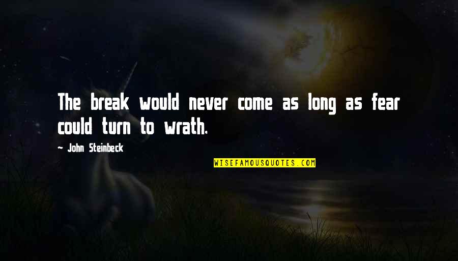 Cramp Quotes By John Steinbeck: The break would never come as long as