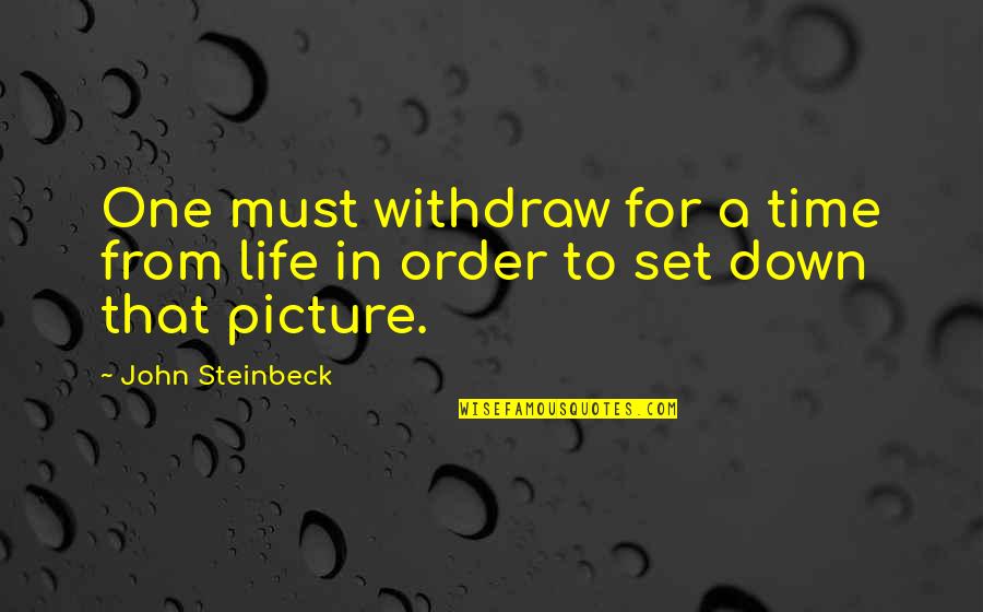 Crampons For Hiking Quotes By John Steinbeck: One must withdraw for a time from life