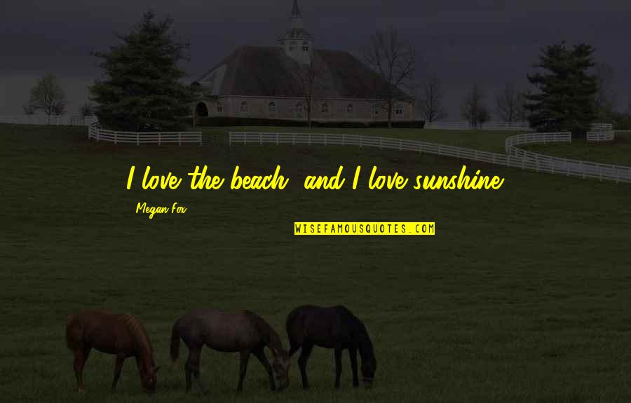 Crankcase Pressure Quotes By Megan Fox: I love the beach, and I love sunshine.