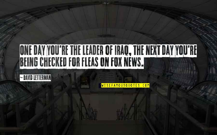 Crannogmen Quotes By David Letterman: One day you're the leader of Iraq, the