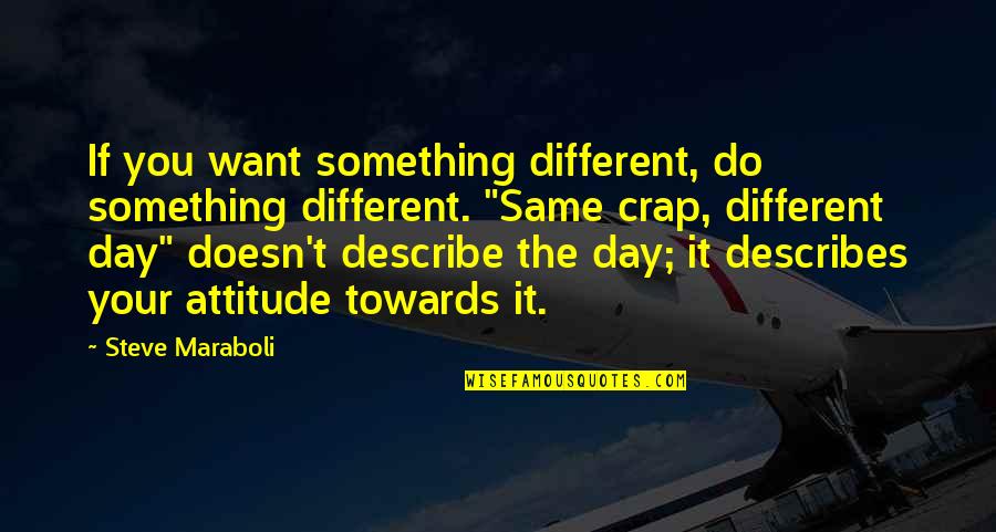 Crap Day Quotes By Steve Maraboli: If you want something different, do something different.