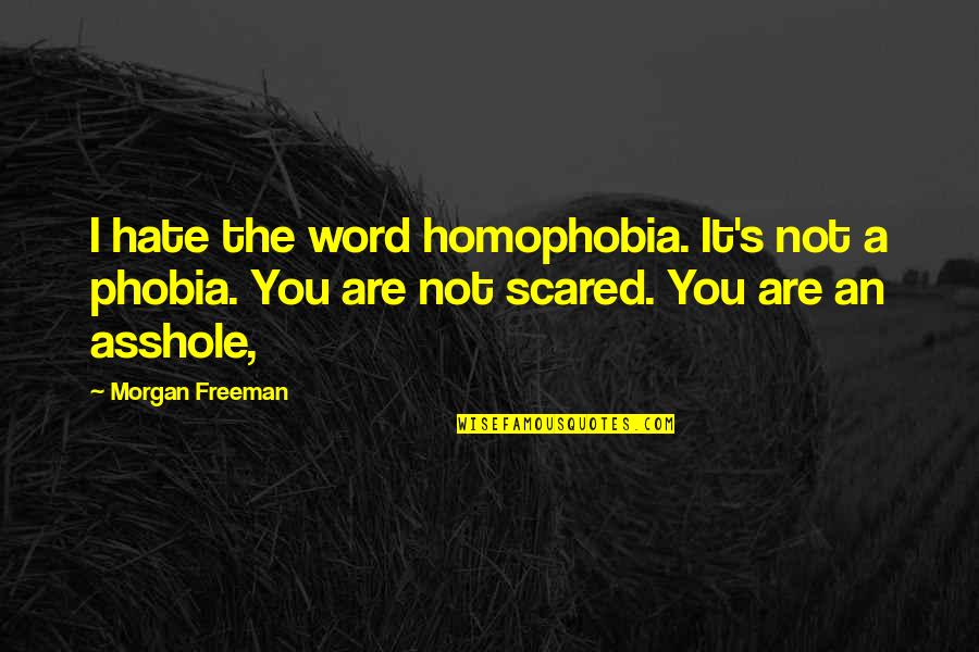 Crapmobile Quotes By Morgan Freeman: I hate the word homophobia. It's not a