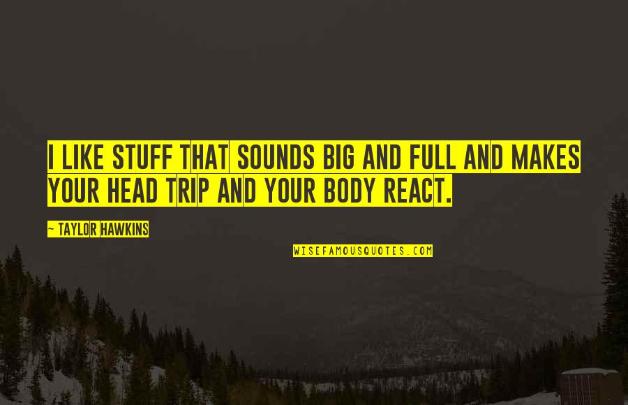 Crapulous Harry Quotes By Taylor Hawkins: I like stuff that sounds big and full Crapulous Harry Quotes By Taylor Hawkins: I like stuff that sounds big and full