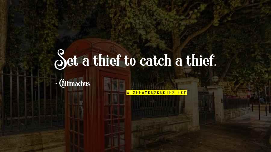 Crash Flanagan Quotes By Callimachus: Set a thief to catch a thief.