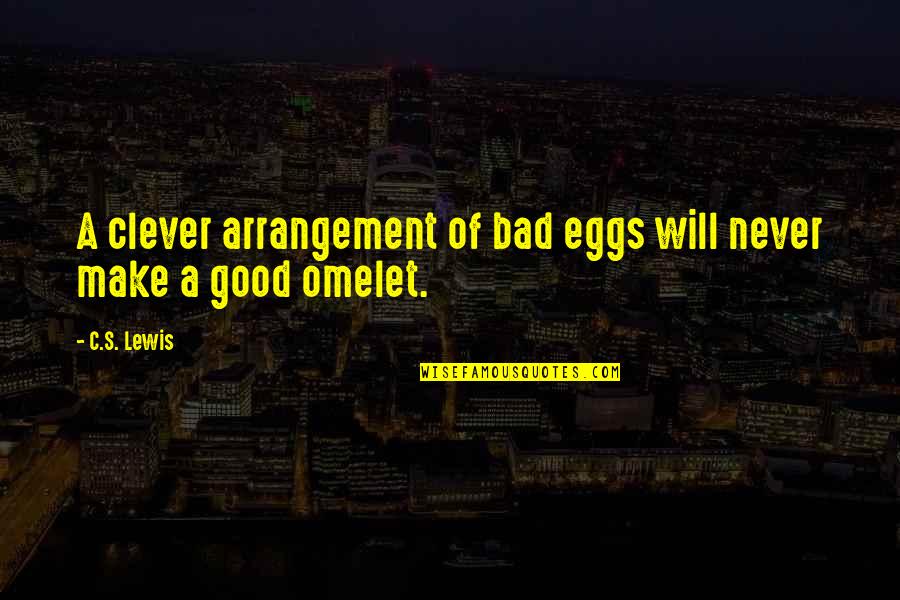 Craters On Earth Quotes By C.S. Lewis: A clever arrangement of bad eggs will never