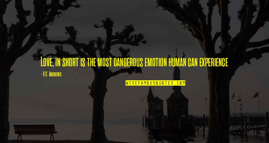 Crates Saddles Quotes By V.C. Andrews: Love, in short is the most dangerous emotion