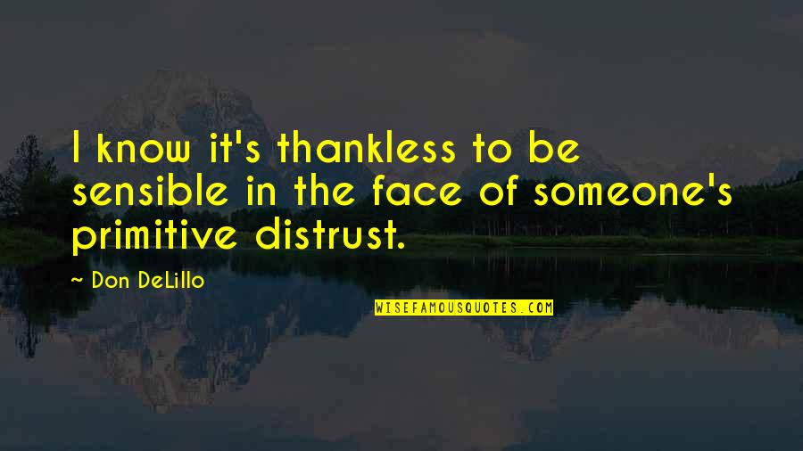 Cratos Quotes By Don DeLillo: I know it's thankless to be sensible in