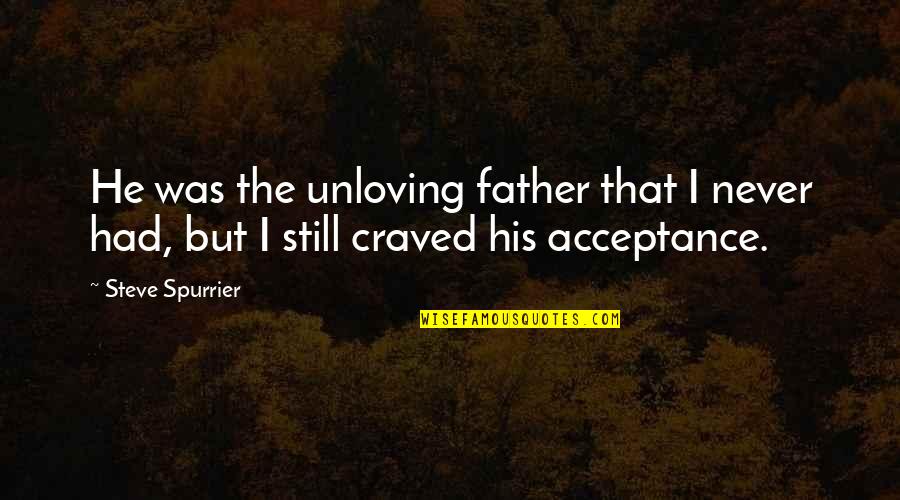 Craved Quotes By Steve Spurrier: He was the unloving father that I never