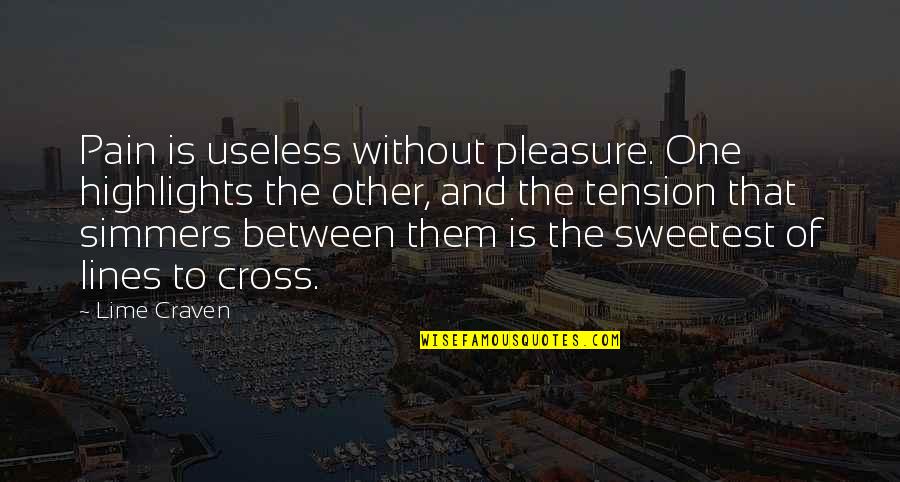 Craven Quotes By Lime Craven: Pain is useless without pleasure. One highlights the