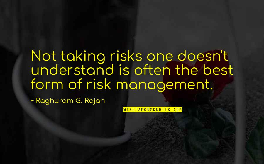 Craving Perfection Quotes By Raghuram G. Rajan: Not taking risks one doesn't understand is often