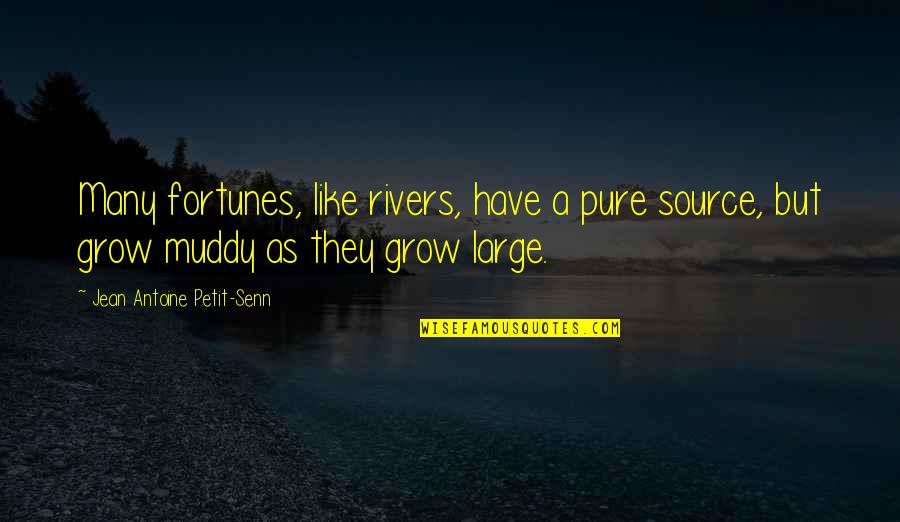 Crawler Quotes By Jean Antoine Petit-Senn: Many fortunes, like rivers, have a pure source,