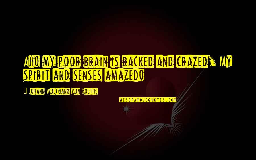 Crazed'n'jiffyin Quotes By Johann Wolfgang Von Goethe: Ah! my poor brain is racked and crazed,