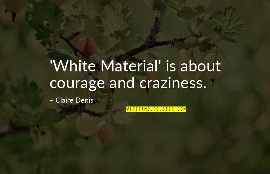 Craziness Quotes By Claire Denis: 'White Material' is about courage and craziness.