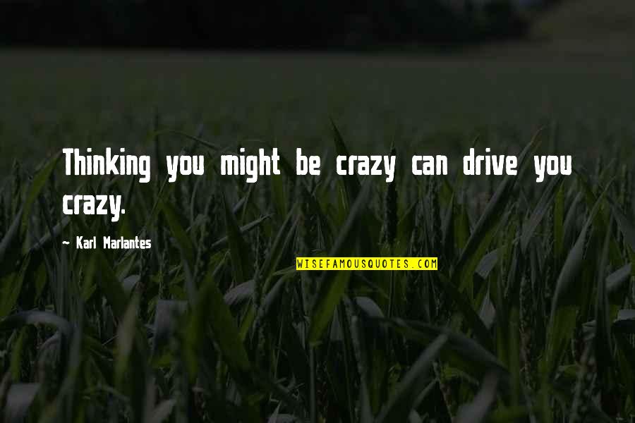 Craziness Quotes By Karl Marlantes: Thinking you might be crazy can drive you
