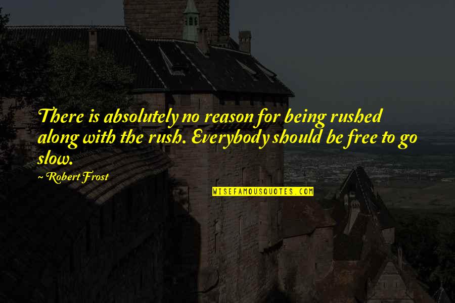 Crazy Big Sister Quotes By Robert Frost: There is absolutely no reason for being rushed